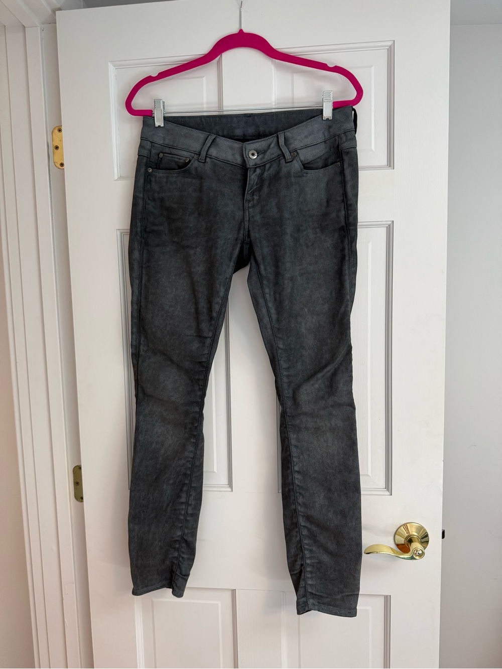G-Star Charcoal Grey Coated Slim Jeans
